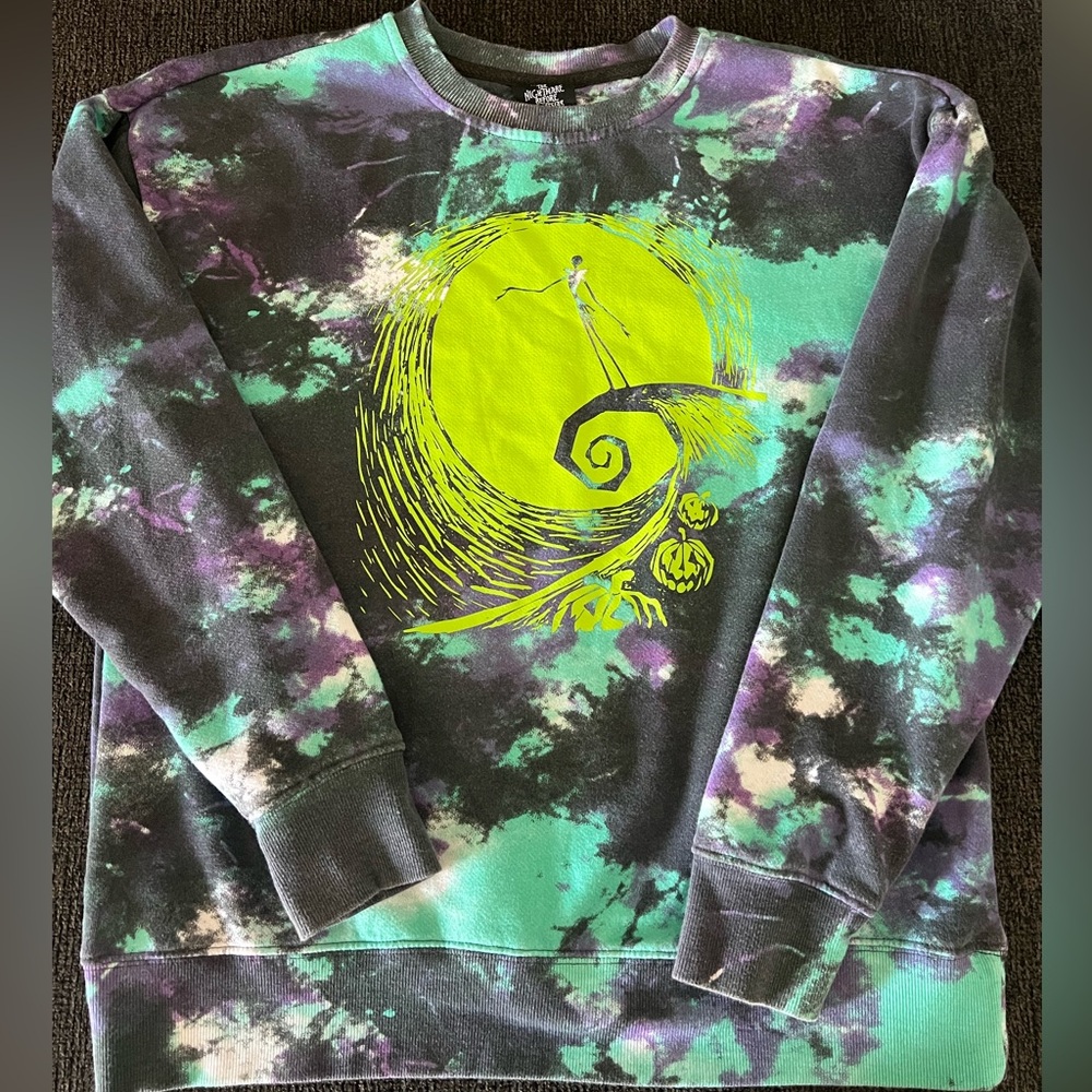 The Nightmare before Christmas Halloween Unisex Tie-dye Crewneck Sweatshirt